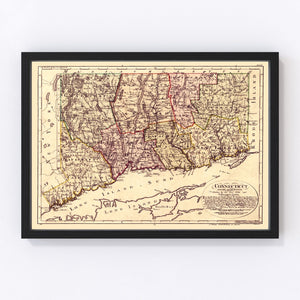 Vintage Map of Connecticut 1796