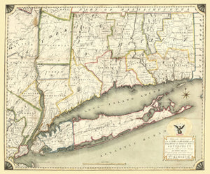 Vintage Map of New York 1815