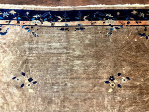 Antique Chinese Wool Rug 10x13, Large 1920s Peking Carpet, Handmade