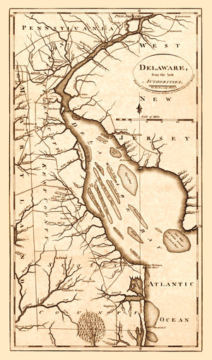 Vintage Map of Delaware 1795