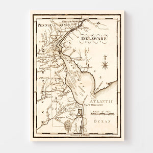 Vintage Map of Delaware 1795