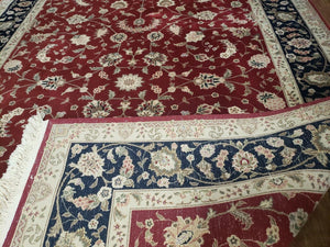 6' X 9' Vintage Fine Oriental Floral Handmade Wool Rug Vegetable Dyes Red Nice