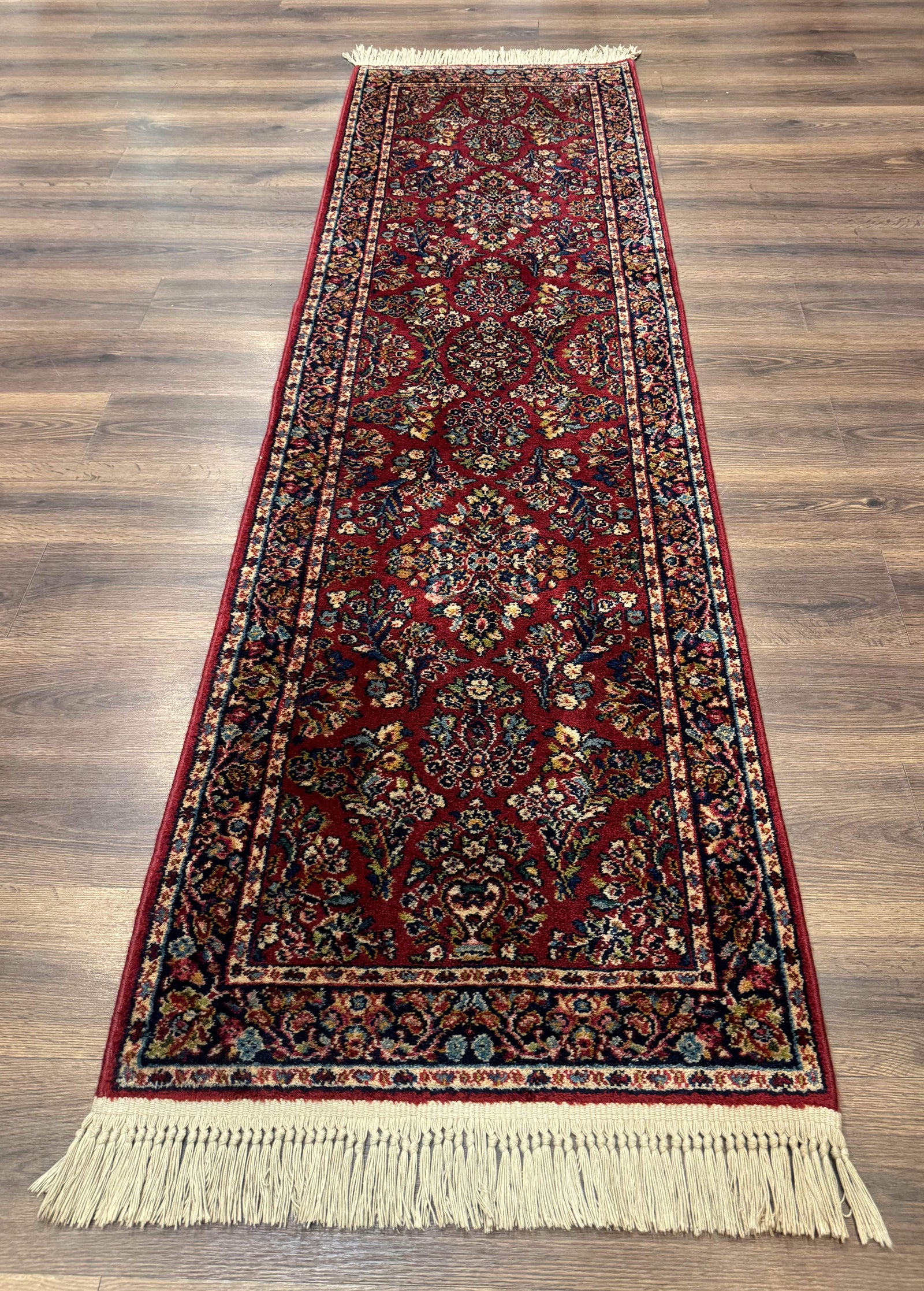Karastan Runner Rug 2.6 x 8.6, Red Sarouk #785, Original 700 Series, Wool, Rare