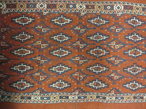 2'8" X 4' Antique Handmade Tribal Wool Rug Pillow Case Yamud Flat Weave Diamond