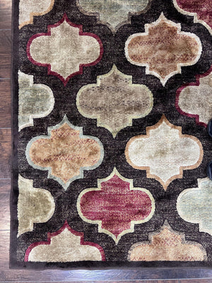 Panel Design Rug 5x7, Multicolor Contemporary Area Rug, Small Living Room Rug