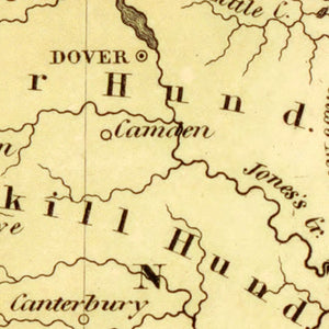 Vintage Map of Delaware 1838