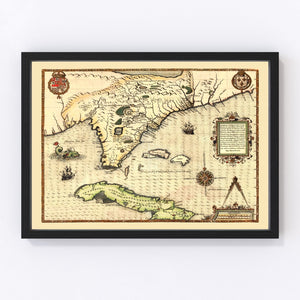 Vintage Map of Florida 1591