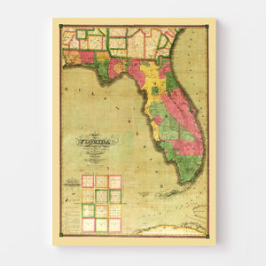 Vintage Map of Florida 1829