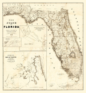 Vintage Map of Florida 1846