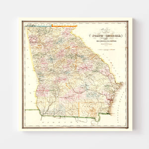 Vintage Map of Georgia 1848