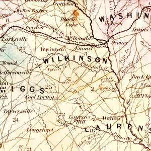 Vintage Map of Georgia 1848
