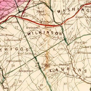Vintage Map of Georgia 1849