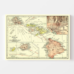 Vintage Map of Hawaii 1912