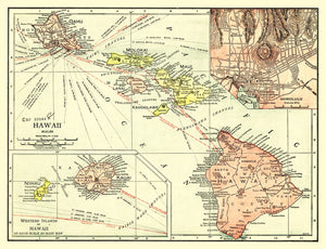 Vintage Map of Hawaii 1912