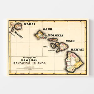 Vintage Map of Hawaii 1846