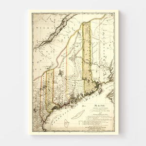 Vintage Map of Maine 1798