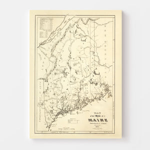 Vintage Map of Maine 1831