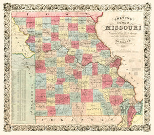 Vintage Map of Missouri 1851