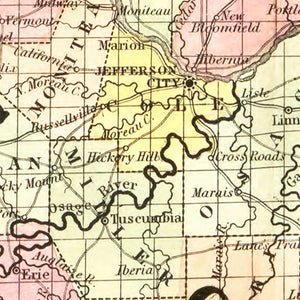 Vintage Map of Missouri 1852