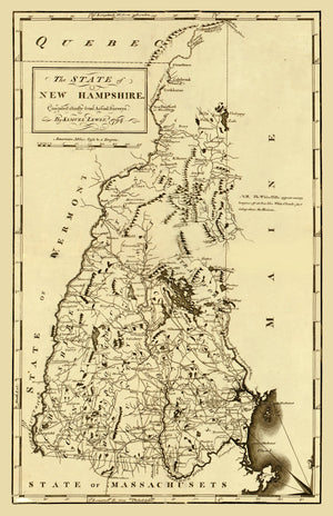 Vintage Map of New Hampshire 1794