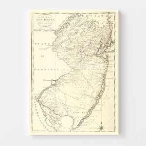 Vintage Map of New Jersey 1795