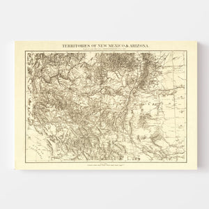 Vintage Map of New Mexico 1879