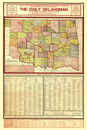 Vintage Map of Oklahoma 1905