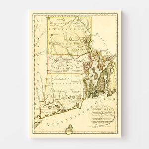 Vintage Map of Rhode Island 1797
