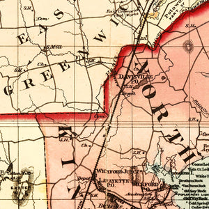 Vintage Map of Rhode Island 1880