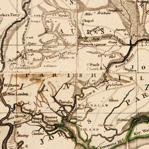 Vintage Map of South Carolina 1780