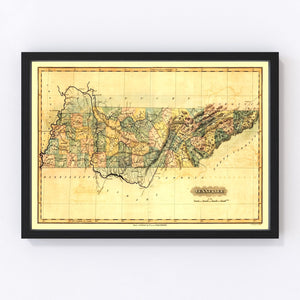 Vintage Map of Tennessee 1826