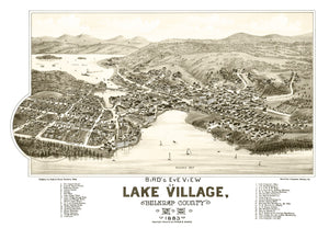 Vintage Map of Lake Village, New Hampshire 1883