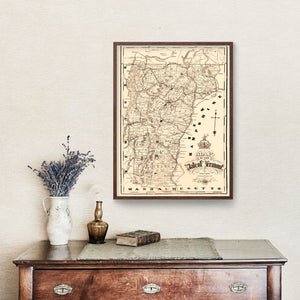 Vintage Map of Vermont 1890