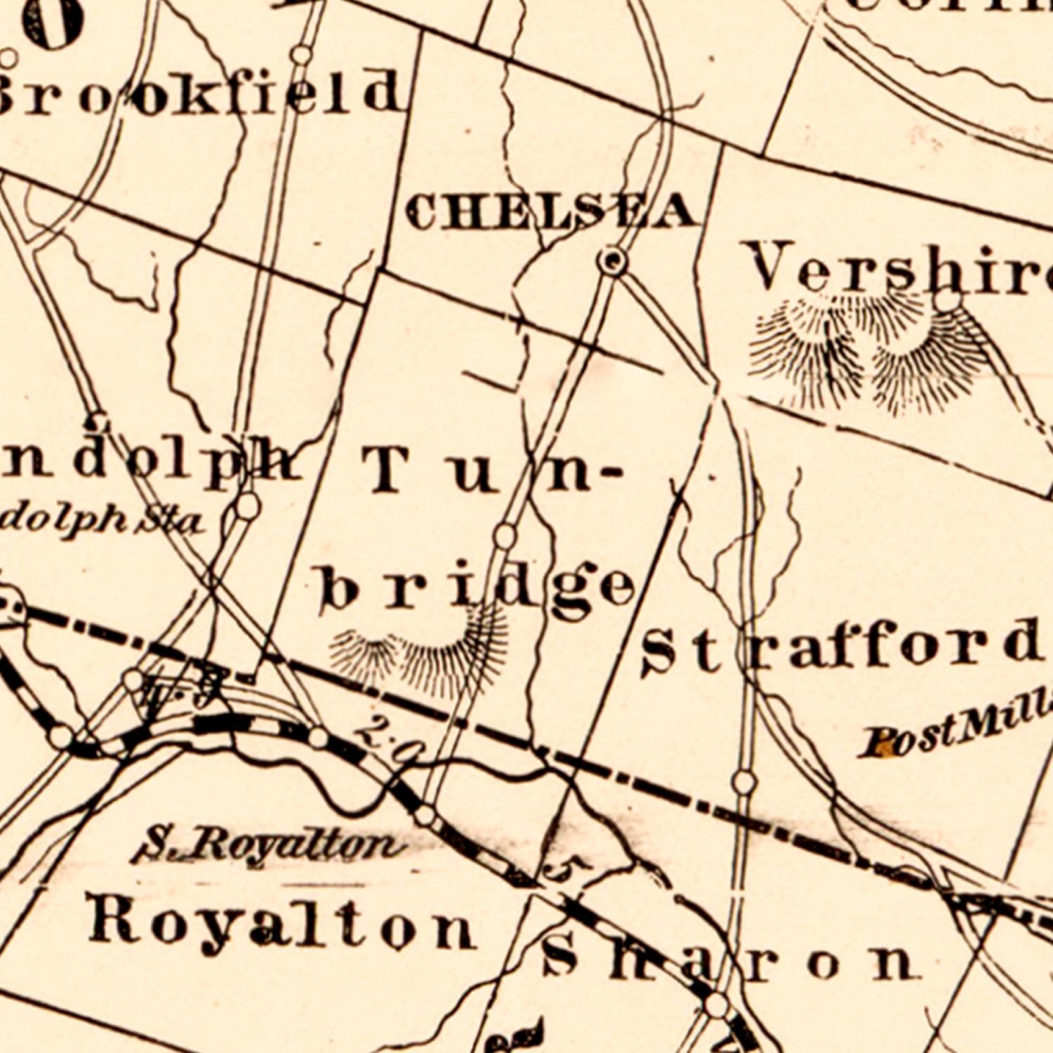 Vintage Map of Vermont 1890
