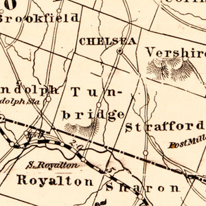 Vintage Map of Vermont 1890