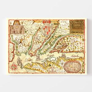 Vintage Map of Virginia 1637
