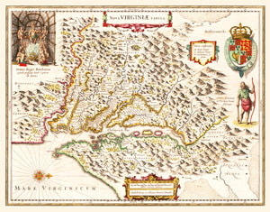 Vintage Map of Virginia 1644