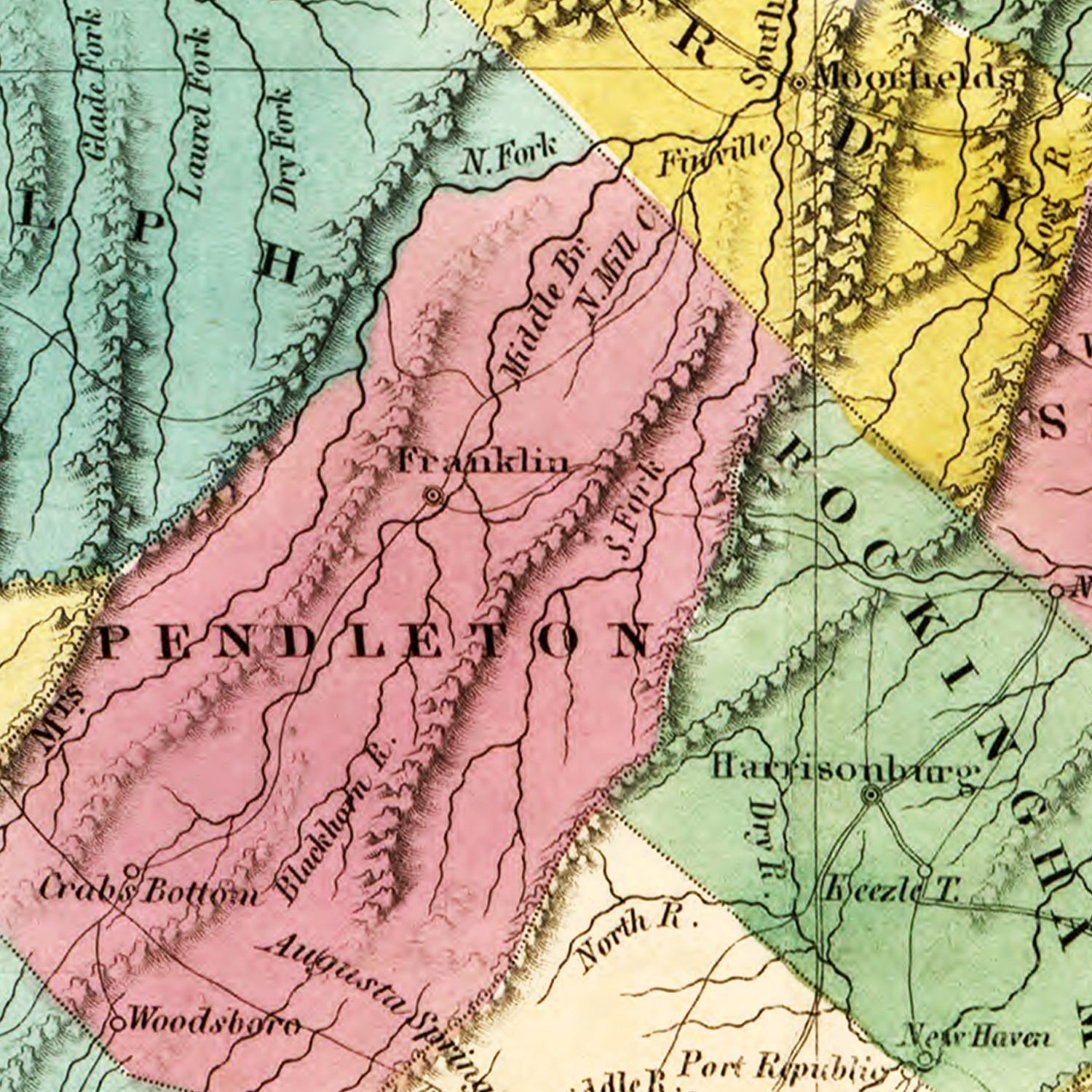 Vintage Map of Virginia 1832
