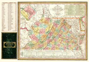 Vintage Map of Virginia 1834