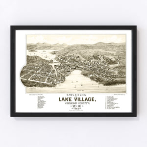 Vintage Map of Lake Village, New Hampshire 1883