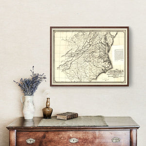 Vintage Map of Virginia 1876