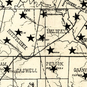 Vintage Map of Virginia 1876