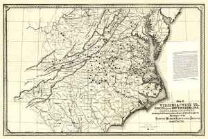 Vintage Map of Virginia 1876