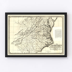 Vintage Map of Virginia 1876