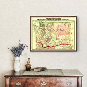 Vintage Map of Washington 1878