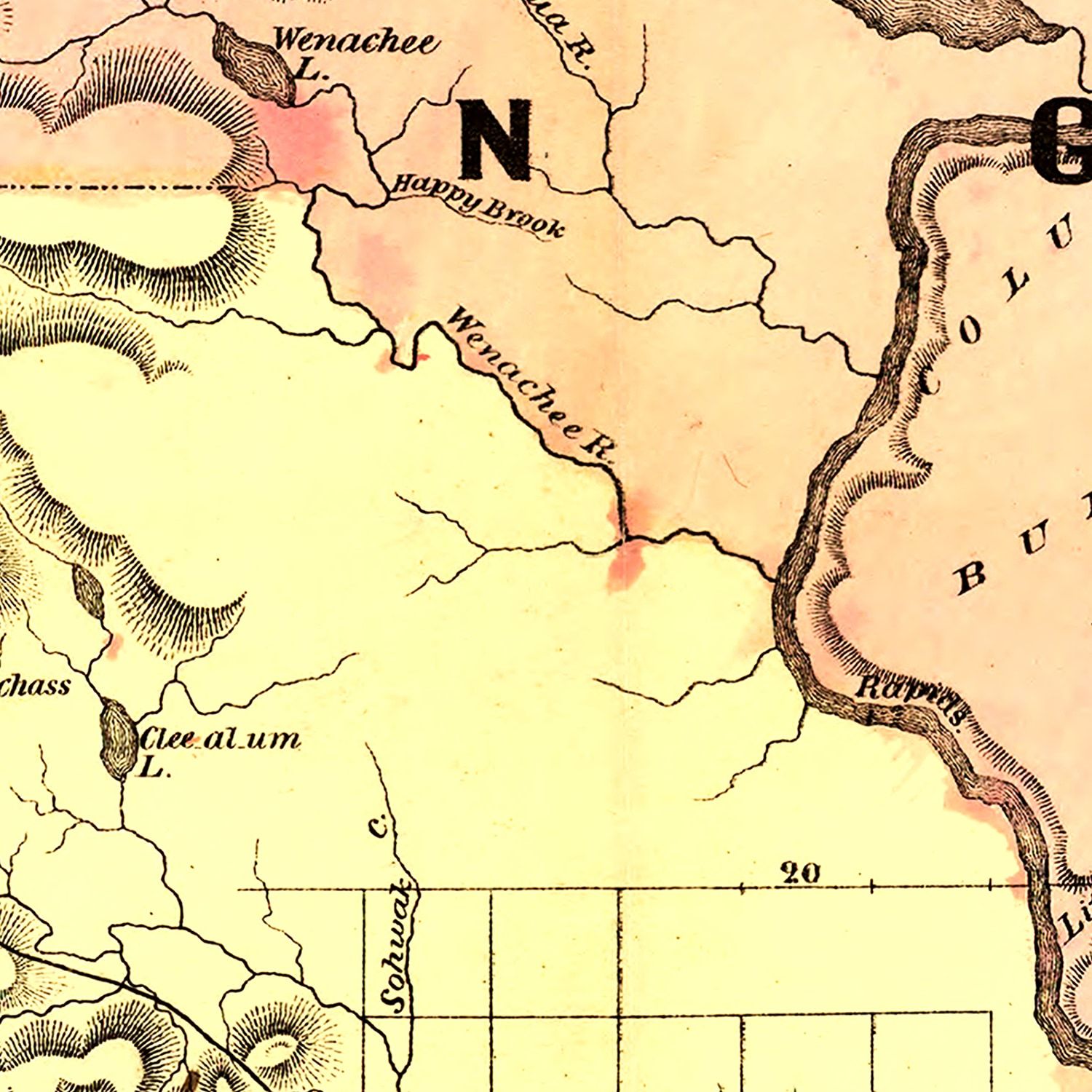 Vintage Map of Washington 1878