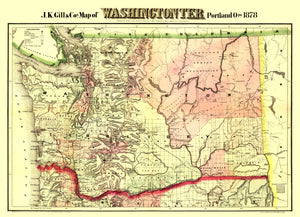 Vintage Map of Washington 1878