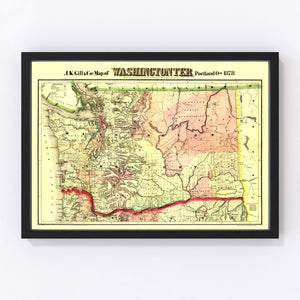 Vintage Map of Washington 1878