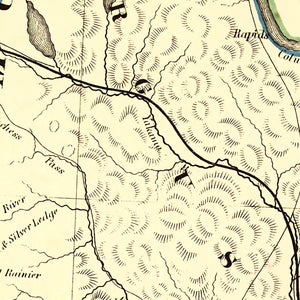 Vintage Map of Washington 1866