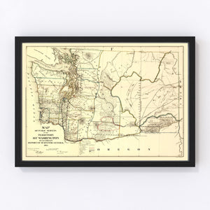 Vintage Map of Washington 1866
